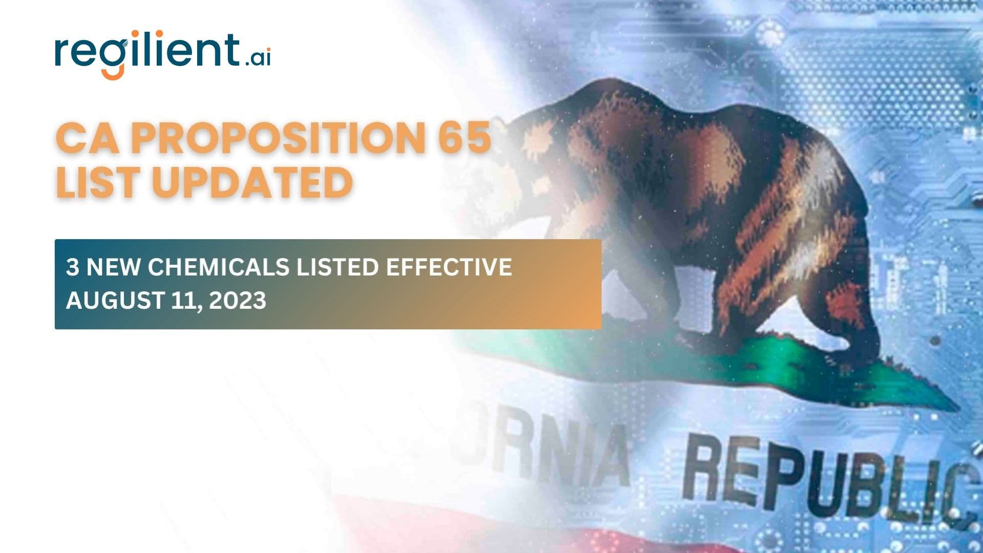 CA Proposition 65 Update: 3 New Chemicals Listed Effective